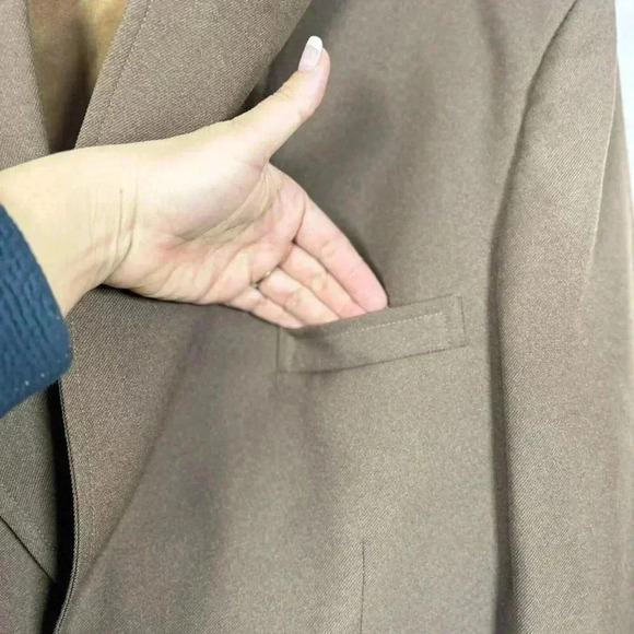 Vintage Hughes and Hatcher Sport Coat Suit Tan 1949 Usa Union Tag 40 42 Mens - Picture 7 of 13